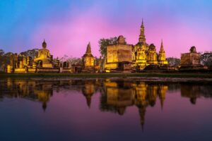 phra nakhon si ayutthaya, lagoon, reflection, ayutthaya, water reflection, mirroring, illuminated, sunset, dusk, twilight, buddha purnima, buddha, ancient, architecture, art, asia, thailand, nature, pagoda, phuket, statue, sukhothai, sunrise, water, buddha, thailand, thailand, thailand, thailand, thailand, phuket