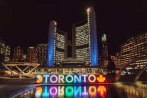 Toronto building with lights