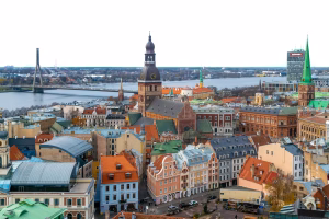 a city with many buildings